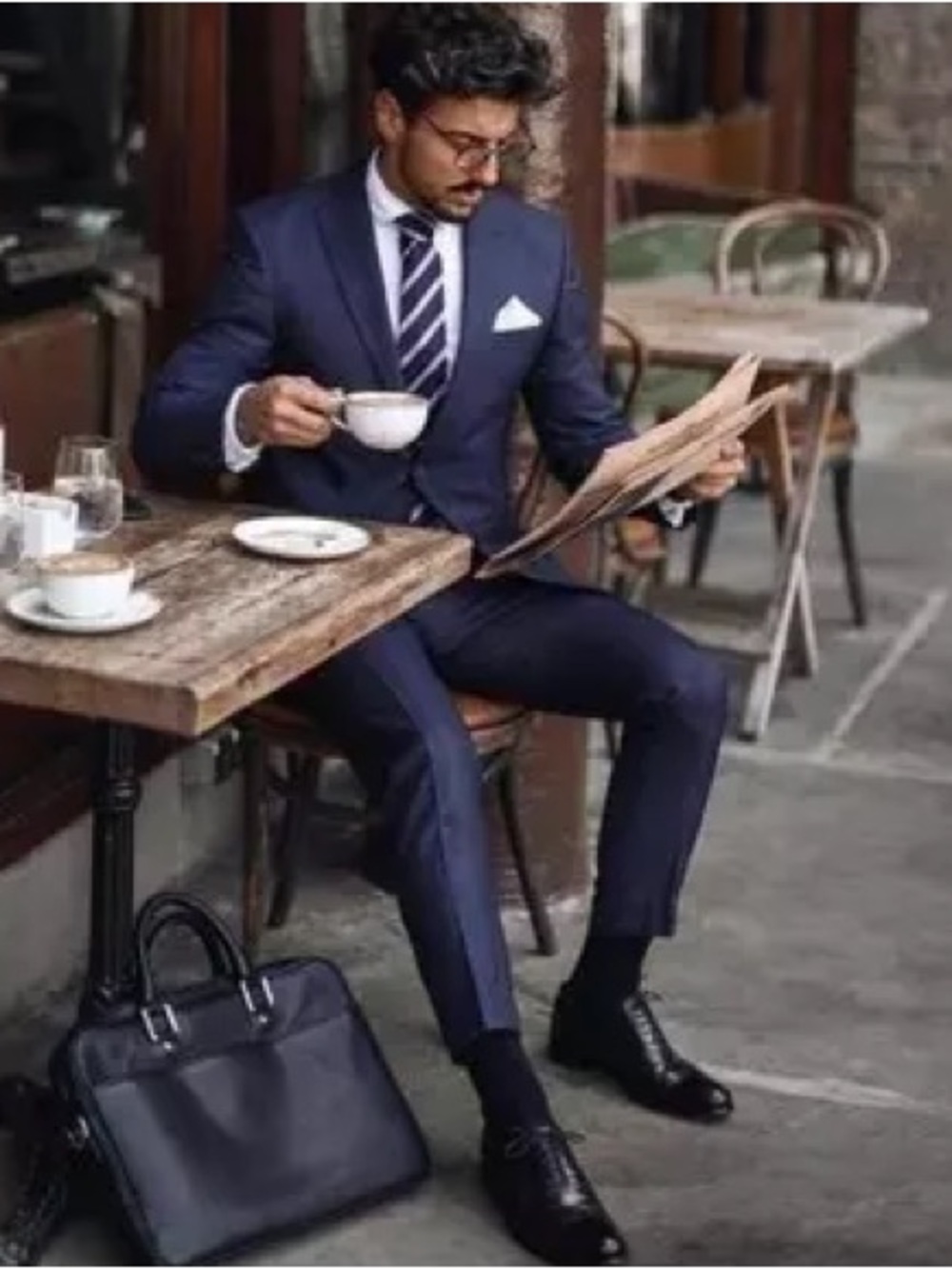 BOSS Hugo Boss Hutson2 Gander Suit 42R 34x31 Navy Blue Pinstripe Reda Wool